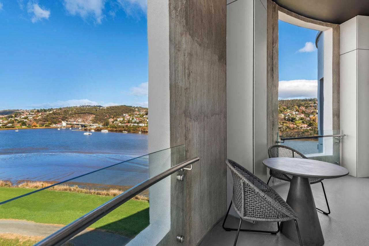 Peppers Silo Hotel Launceston Exterior photo Balcony of a suite at the Crowne Plaza Hotel, Geelong Waterfront